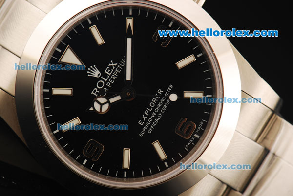Rolex Explorer Rolex 3131 Automatic Movement Full Steel with Black Dial and White Markers - Click Image to Close